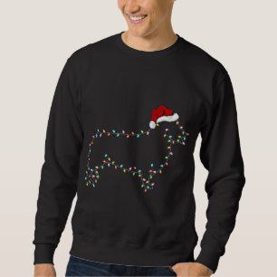 Funny Corgi Dog Xmas Lighting Santa Hat Corgi Chri Sweatshirt