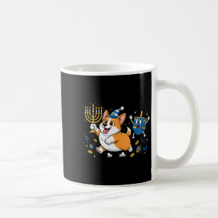 Funny Corgi Dreidel Menorah Hanukkah Kids Womens M Coffee Mug