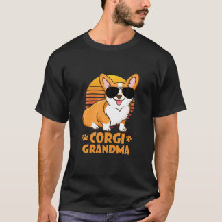 Funny Corgi Grandma Vintage Retro Dog Lover T-Shirt