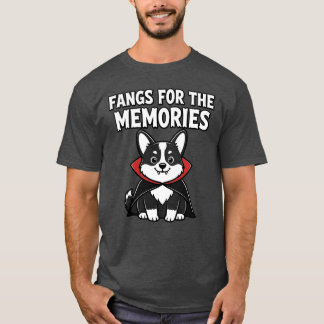 Funny Corgi Halloween Vampire Fangs Dog T-Shirt