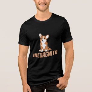 Funny Corgi Incognito Dog Owner Tri-Blend Shirt