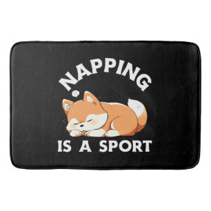 Funny Corgi Napping Is a Sport Dog Lover Bath Mat