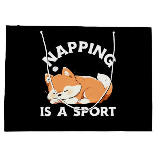 Funny Corgi Napping Is a Sport Dog Lover Large Gift Bag