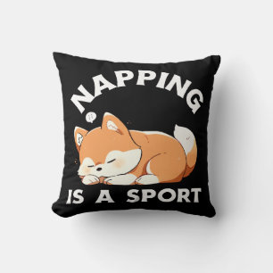 Funny Corgi Napping Is a Sport Dog Lover Throw Pillow