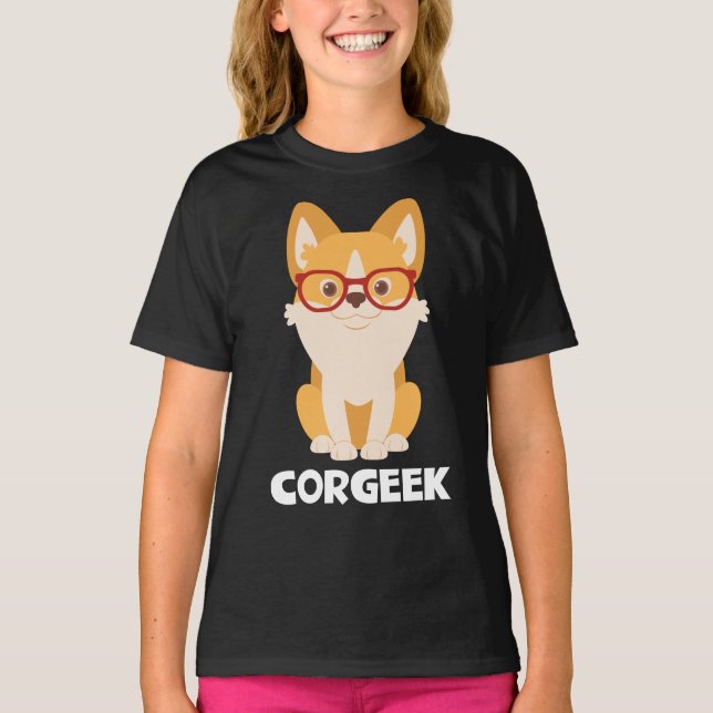 Funny Corgi Puppy Dog Lover Gift Cartoon Doggy T-Shirt (Front)