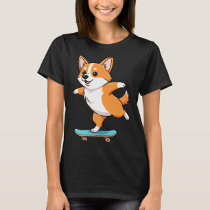 Funny Corgi Skater Skateboard Ballerina Mom Dad Ki T-Shirt