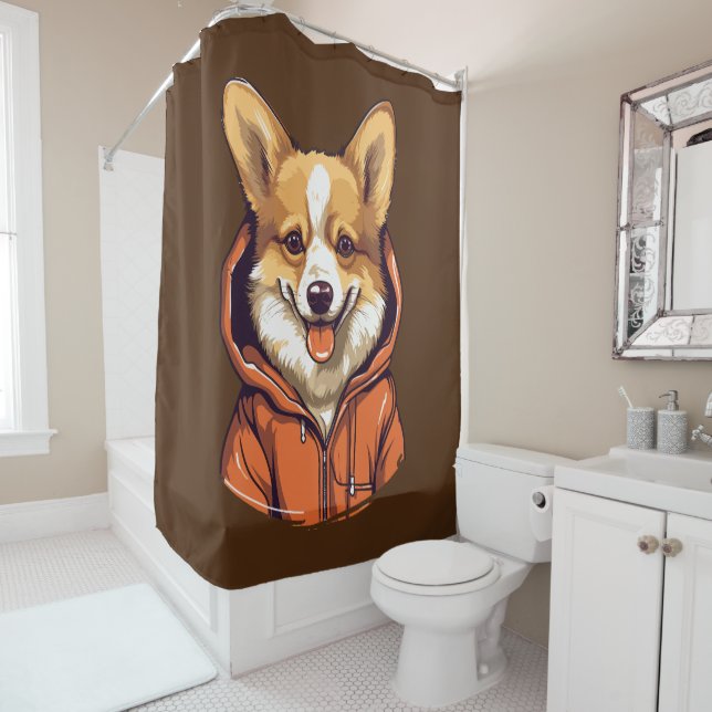 Funny Corgi Wearing Hoodie (In Situ)