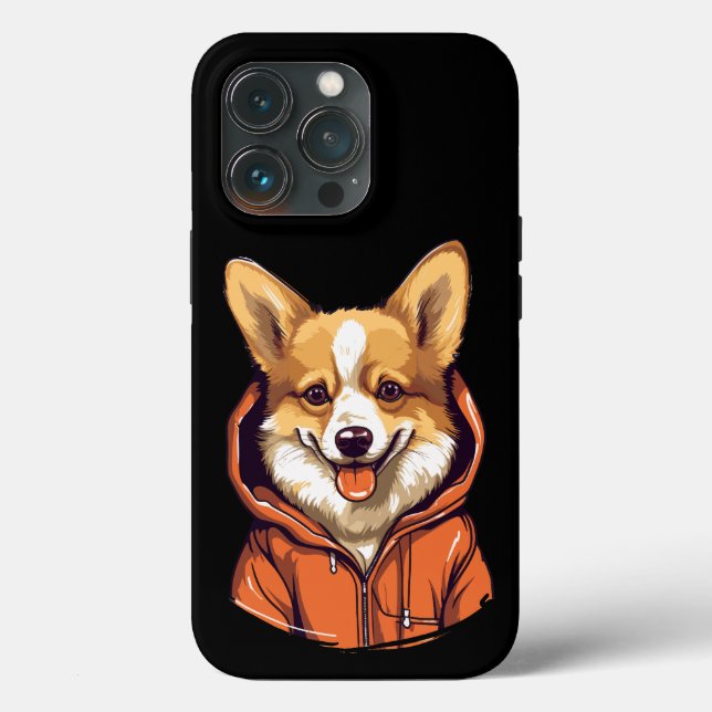 Funny Corgi Wearing Hoodie Case-Mate iPhone Case (Back)