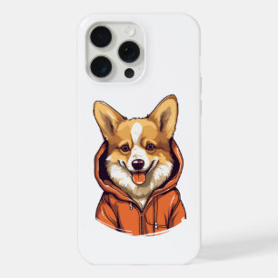 Funny Corgi Wearing Hoodie iPhone 15 Pro Max Case
