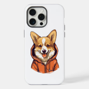 Funny Corgi Wearing Hoodie iPhone 15 Pro Max Case