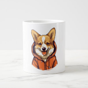 Funny Corgi Wearing Hoodie Large Coffee Mug