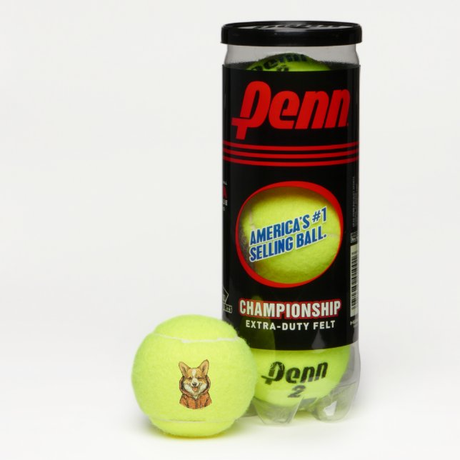 Funny Corgi Wearing Hoodie Tennis Balls (Box)