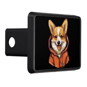 Funny Corgi Wearing Hoodie Trailer Hitch Cover