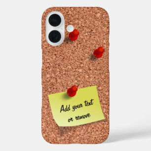 FUNNY Cork Board with Customizable Text on Post It iPhone 16 Case