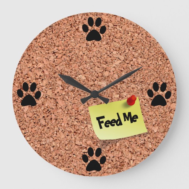 FUNNY Cork Board with Customizable Text on Post It Large Clock (Front)