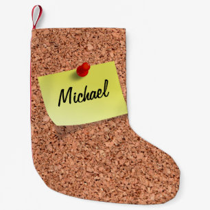 FUNNY Cork Board with Customizable Text on Post It Small Christmas Stocking