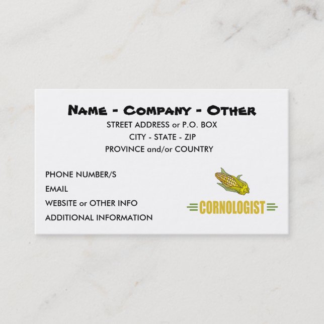 Funny Corn Business Card (Front)