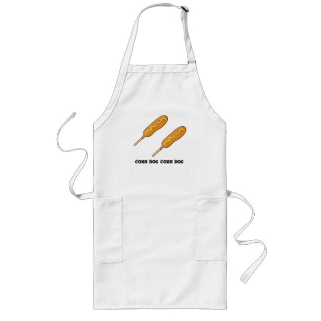 Funny Corn Dog Quote Fun Modern Long Apron (Front)