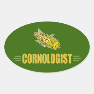 Funny Corn Oval Sticker