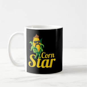 Funny Corn Star Sunglasses Mustache Maize T-Shirt  Coffee Mug