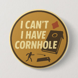 Funny Cornhole Game Enthusiast Graphic 3 Inch Round Button