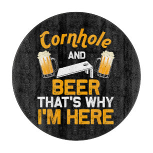 Funny Cornhole Gift For Men Cornhole Player Beer  Cutting Board