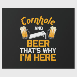 Funny Cornhole Gift For Men Cornhole Player Beer Wrapping Paper
