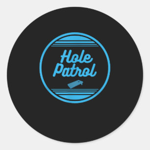 Funny Cornhole Hole Patrol Classic Round Sticker