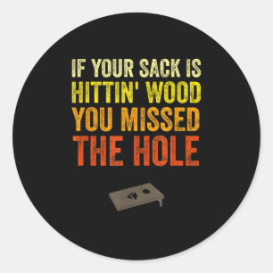 Funny Cornhole Team Vintage Retro Adult Humour Classic Round Sticker