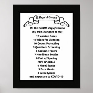 Funny Corona Gift Song: Twelve Days of Corona Poster