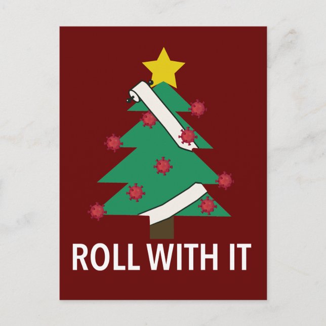 Funny Coronavirus Christmas Tree Postcard (Front)