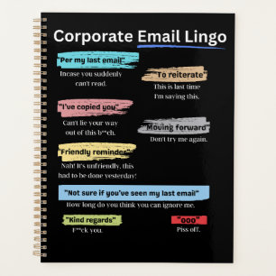 Funny Corporate email lingo Planner