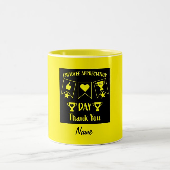 Funny Corporate HR Gifts Two-Tone Coffee Mug (Center)