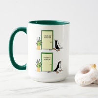 Funny Cosmetic Surgeon Penguin Patient Cartoon Mug
