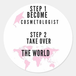 Funny Cosmetology School Graduation Cosmetologist Classic Round Sticker