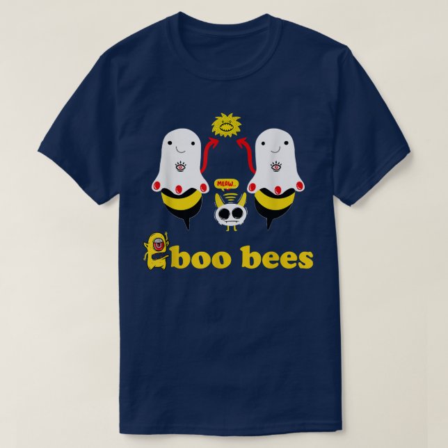 Funny Costume Halloween Boo Bees Couples  T-Shirt (Design Front)