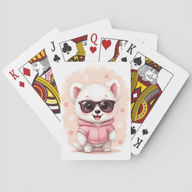 Funny Coton de Tulear Kawaii Dog Playing Cards (Back)