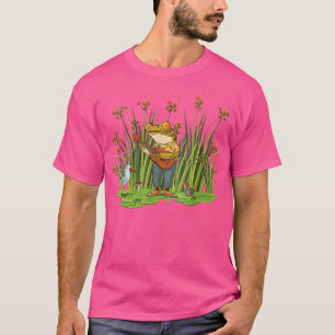 Funny Cottagecore Frog Playing Guitar Countrycore  T-Shirt