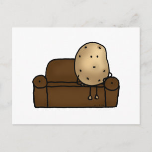 Funny Couch Potato Cartoon Design   Postcard