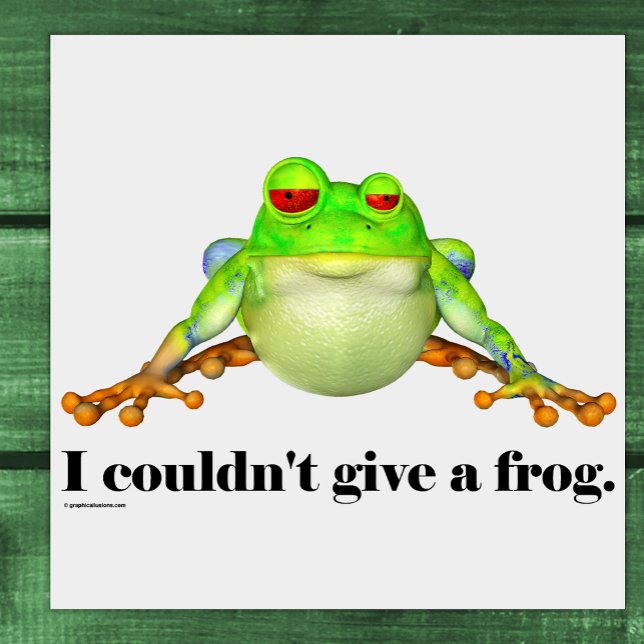Funny Couldn't Give a Frog Cartoon Poster (Creator Uploaded)