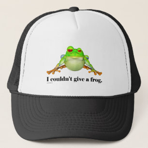 Funny Couldn't Give a Frog Cartoon Trucker Hat