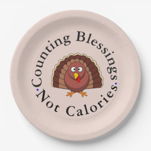 Funny Counting Blessings Not Calories Thankful Paper Plate