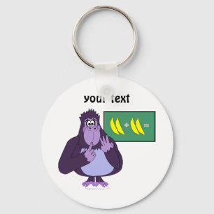 Funny Counting Gorilla Math Custom Keychain