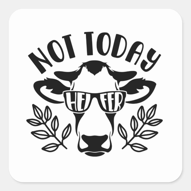 funny Country cow word art Square Sticker (Front)