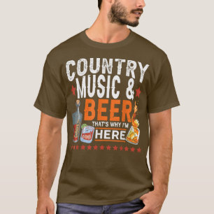 Funny Country Music and Beer Graphic Men Country M T-Shirt