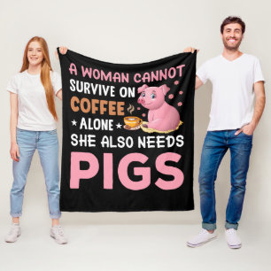 Funny Country Pig Lovers Fleece Blanket