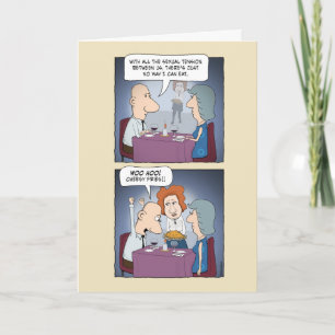 Funny Couple at Restaurant Love Card