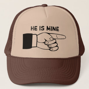 Funny couple hat, x2 ,HE/SHE is mine,edit text Trucker Hat