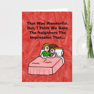 Funny Couple In Bed Romantic Card