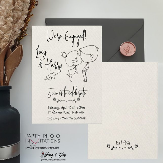 Funny Couple minimal engagement Invitation (Creator Uploaded)